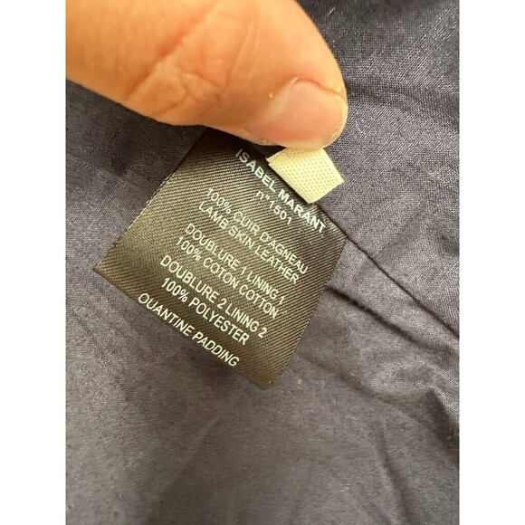 Isabel Marant Étoile Kady Quilted Washed Lamb Leather Jacket Ink Blue Size 38 - Picture 10 of 16